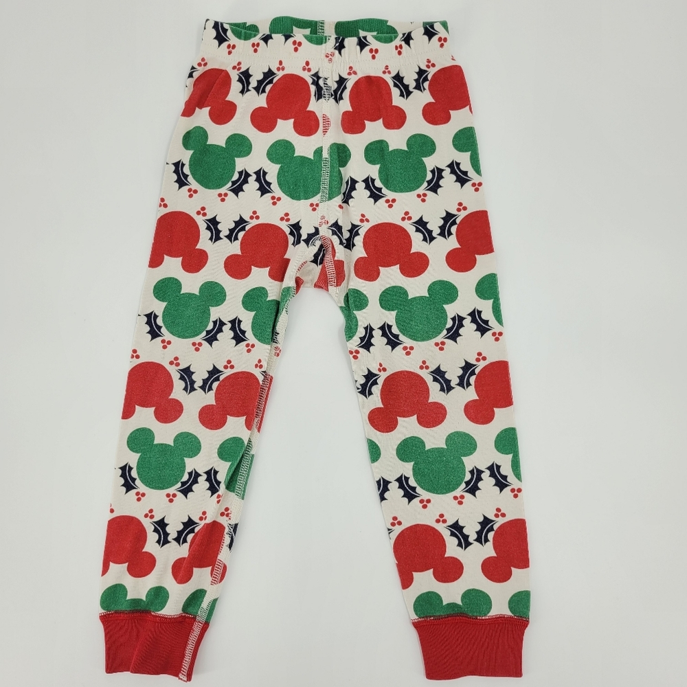 Hanna Andersson Disney Pajama Pants Organic Cotton Mickey Mouse Green Red Size 3